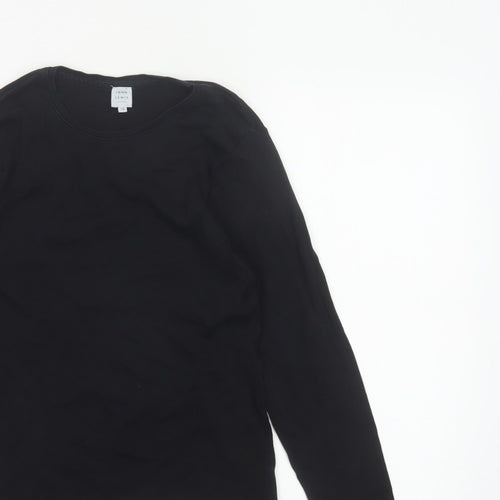 John Lewis Women Black Size 12 Basic Crew Neck Long Sleeve T-Shirt