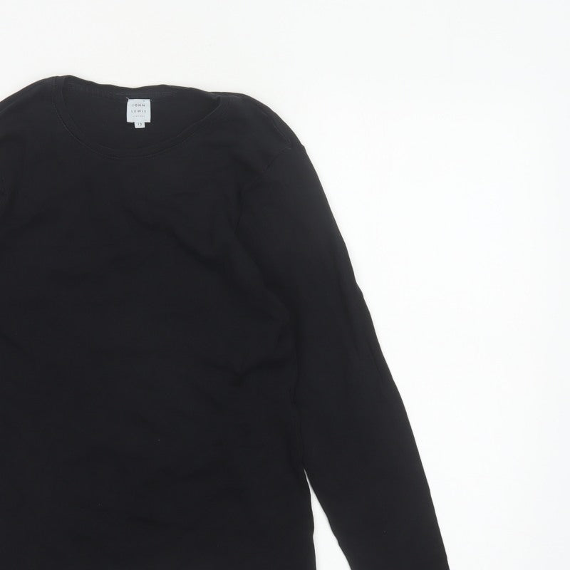 John Lewis Women Black Size 12 Basic Crew Neck Long Sleeve T-Shirt