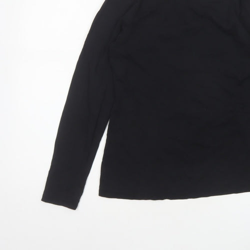 John Lewis Women Black Size 12 Basic Crew Neck Long Sleeve T-Shirt