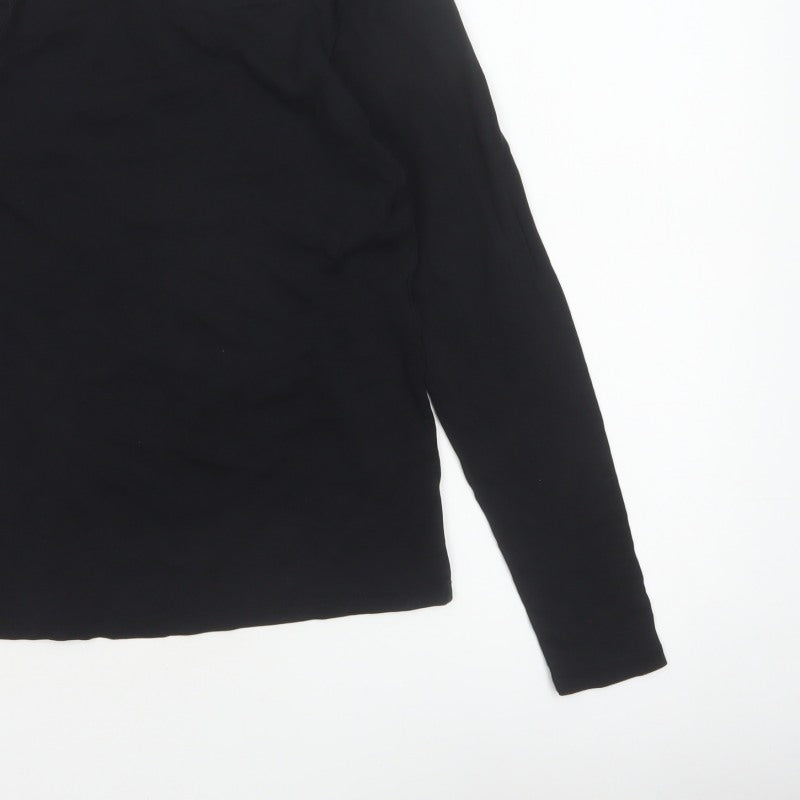 John Lewis Women Black Size 12 Basic Crew Neck Long Sleeve T-Shirt