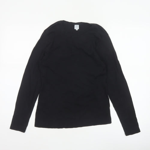 John Lewis Women Black Size 12 Basic Crew Neck Long Sleeve T-Shirt