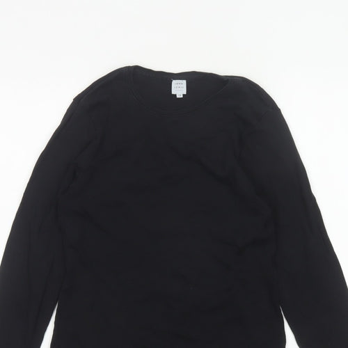 John Lewis Women Black Size 12 Basic Crew Neck Long Sleeve T-Shirt