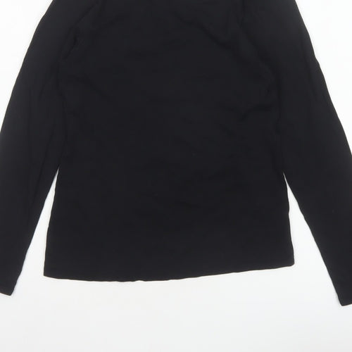 John Lewis Women Black Size 12 Basic Crew Neck Long Sleeve T-Shirt