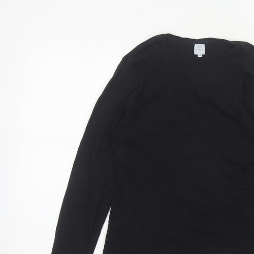 John Lewis Women Black Size 12 Basic Crew Neck Long Sleeve T-Shirt