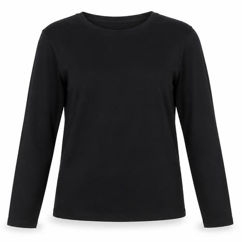 John Lewis Women Black Size 12 Basic Crew Neck Long Sleeve T-Shirt