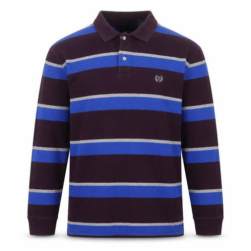 Chaps Mens Multicoloured L Long Sleeve Striped Cotton Polo Shirt