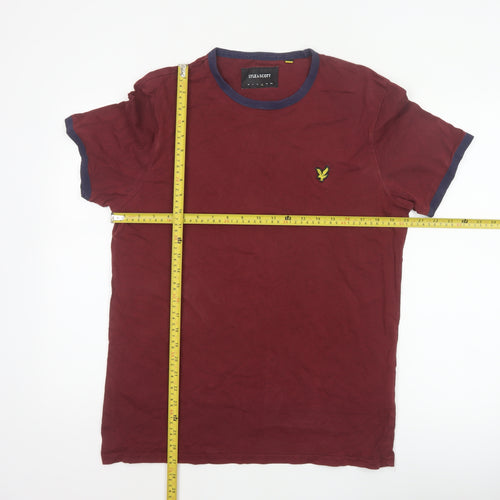 Lyle & Scott Men’s Red L Ringer Crew Neck Cotton T-Shirt Logo