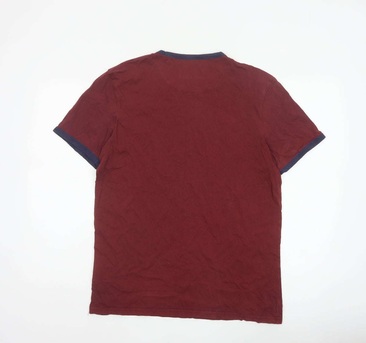 Lyle & Scott Men’s Red L Ringer Crew Neck Cotton T-Shirt Logo