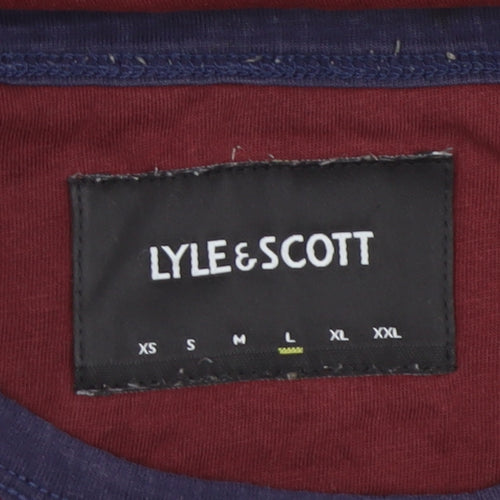 Lyle & Scott Men’s Red L Ringer Crew Neck Cotton T-Shirt Logo