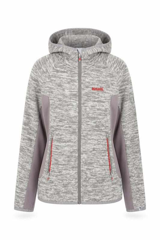 Front view of Regatta Women’s Grey UK 10 Full Zip Hooded Fleece Hoodie Outdoor