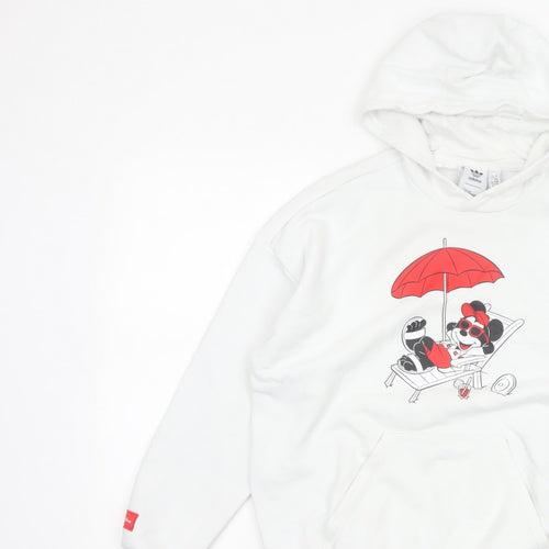 Adidas Disney Boys White 11-12 Years Mickey Mouse Pullover Hoodie