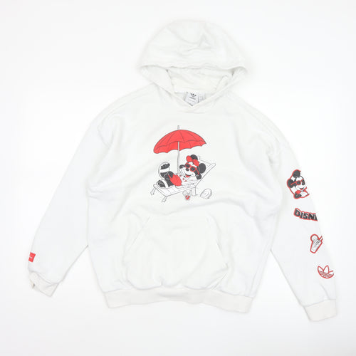 Adidas Disney Boys White 11-12 Years Mickey Mouse Pullover Hoodie
