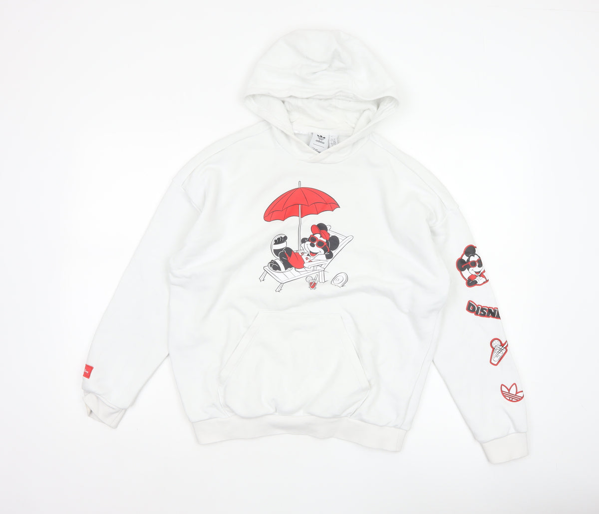 Adidas Disney Boys White 11-12 Years Mickey Mouse Pullover Hoodie