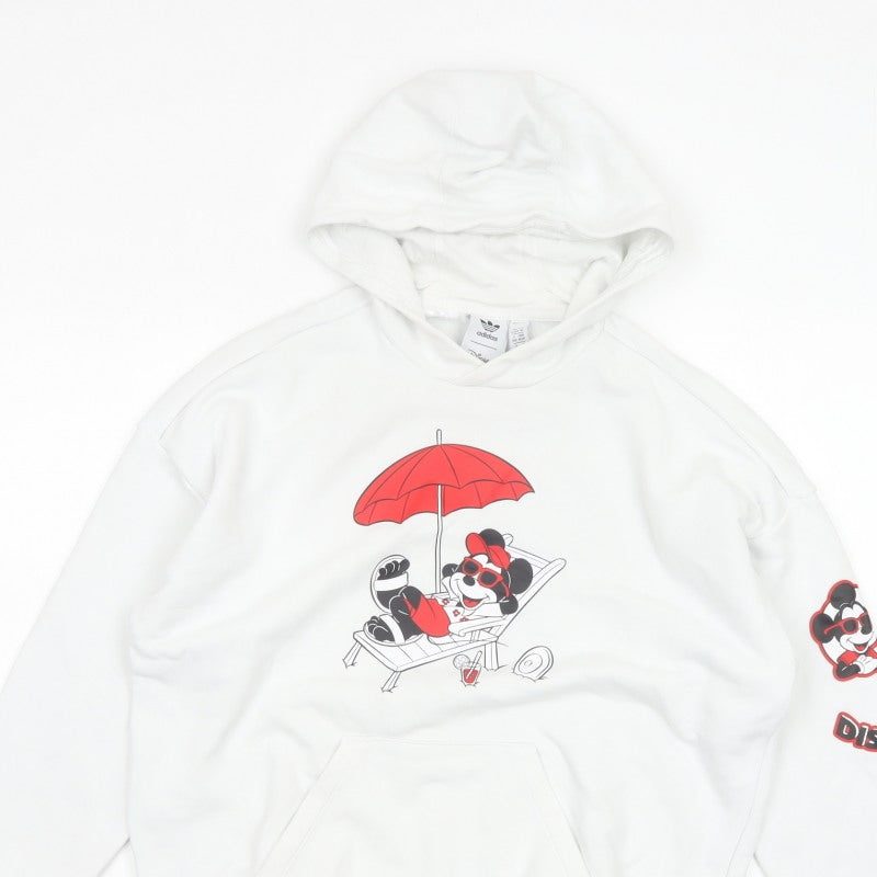 Adidas Disney Boys White 11-12 Years Mickey Mouse Pullover Hoodie