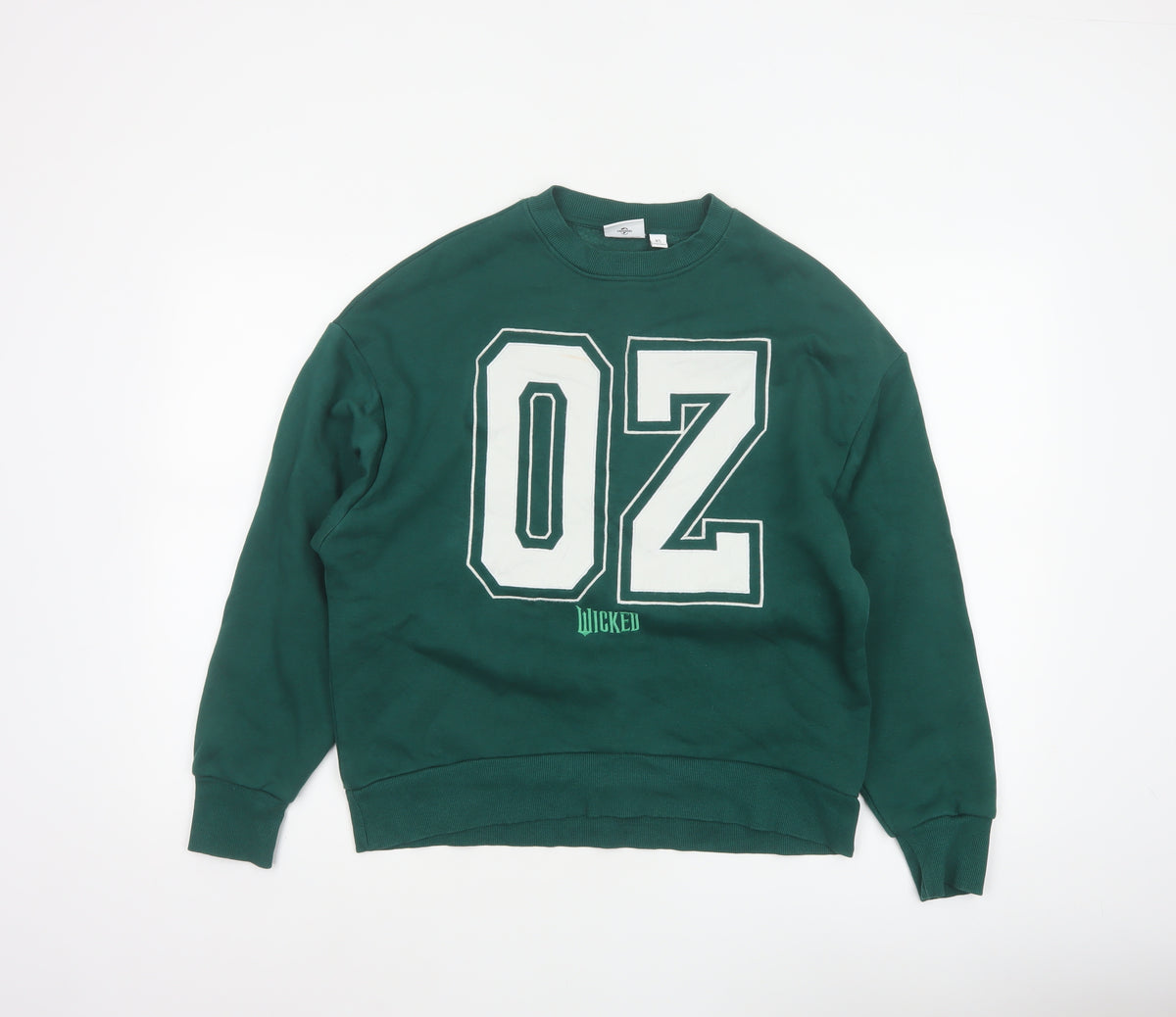 Back view of Wicked Women’s Green XS Pullover Sweatshirt 02 Graphic Crew Neck