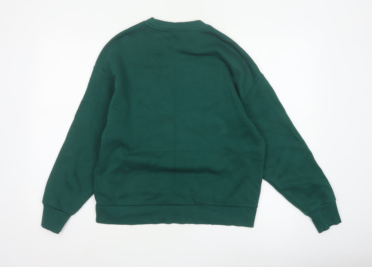 Brand and care label for Wicked Women’s Green XS Pullover Sweatshirt 02 Graphic Crew Neck