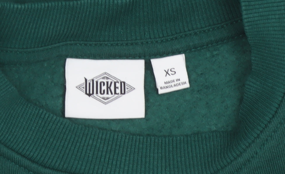 Additional view of Wicked Women’s Green XS Pullover Sweatshirt 02 Graphic Crew Neck