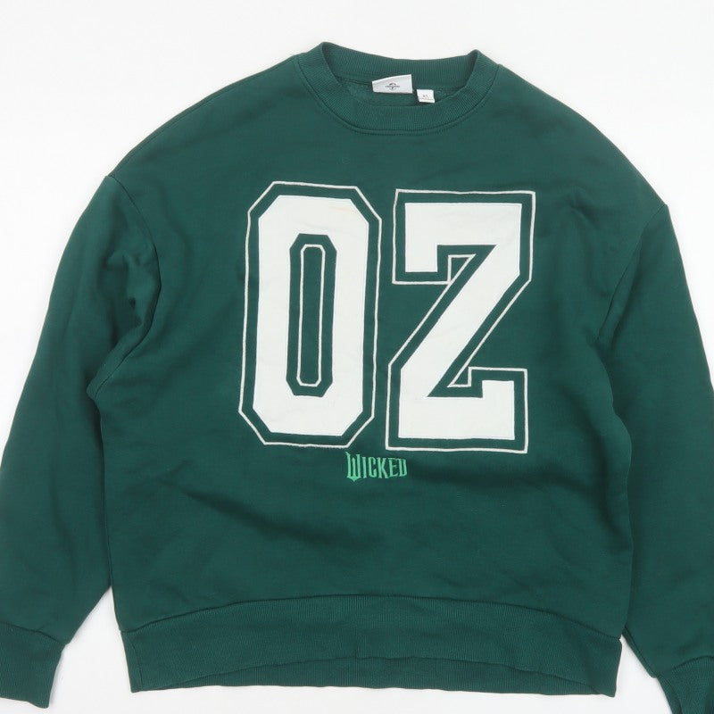 Additional view of Wicked Women’s Green XS Pullover Sweatshirt 02 Graphic Crew Neck