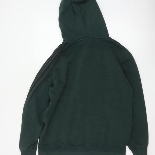Adidas Men’s Green L Full Zip Hooded Sports Hoodie 3 Stripe