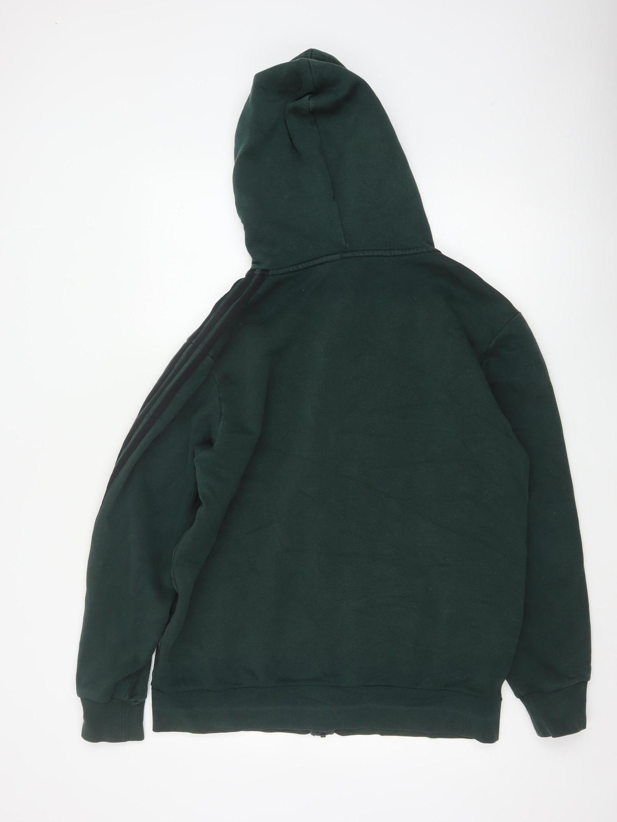 Adidas Men’s Green L Full Zip Hooded Sports Hoodie 3 Stripe