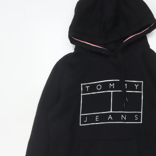 Tommy Jeans Men's Black M Pullover Logo Graphic Hoodie Pockets