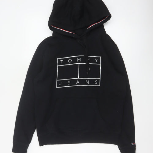 Tommy Jeans Men's Black M Pullover Logo Graphic Hoodie Pockets