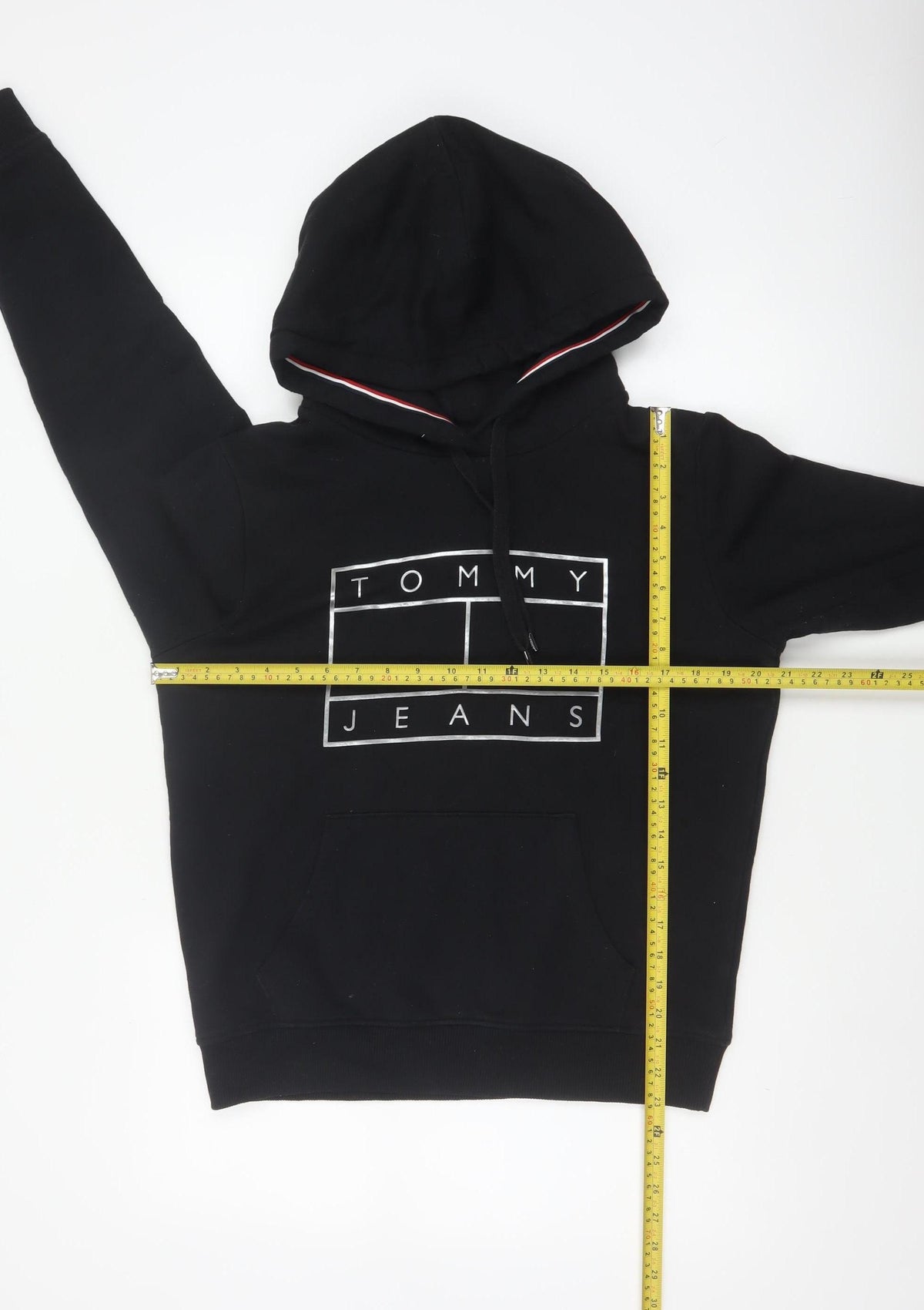 Tommy Jeans Men's Black M Pullover Logo Graphic Hoodie Pockets