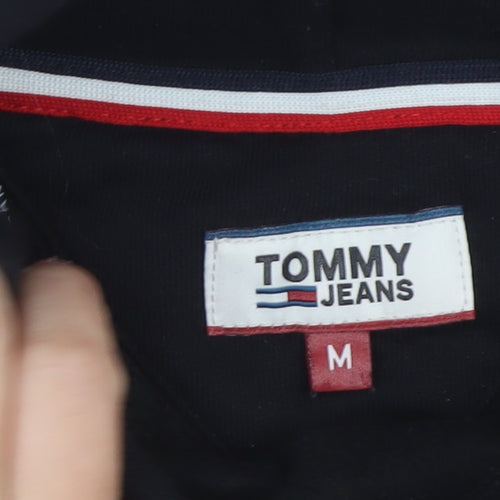 Tommy Jeans Men's Black M Pullover Logo Graphic Hoodie Pockets