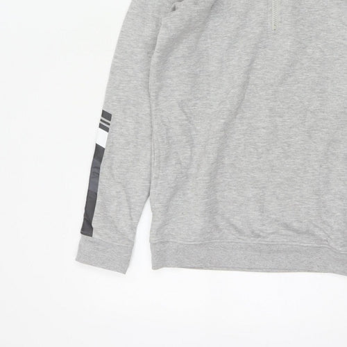 Ben Sherman Boys Grey 12-13 Years Hooded 1/4 Zip Sweatshirt