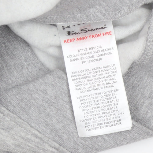 Ben Sherman Boys Grey 12-13 Years Hooded 1/4 Zip Sweatshirt