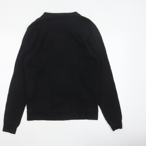 AllSaints Men’s Black XS Crew Neck Pullover Logo Sweatshirt