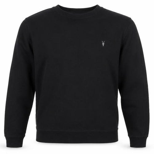 AllSaints Men’s Black XS Crew Neck Pullover Logo Sweatshirt
