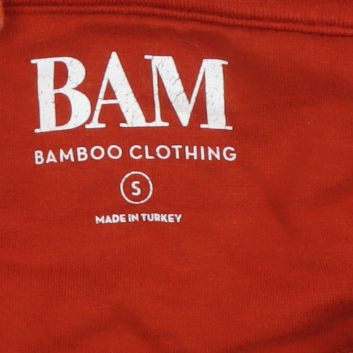 BAM Bamboo Clothing Women’s Red S Half Zip Hooded Pullover Hoodie