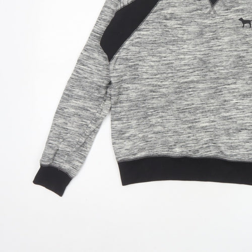 PINK Victoria's Secret Women Grey S Raglan Jersey Sweatshirt Top