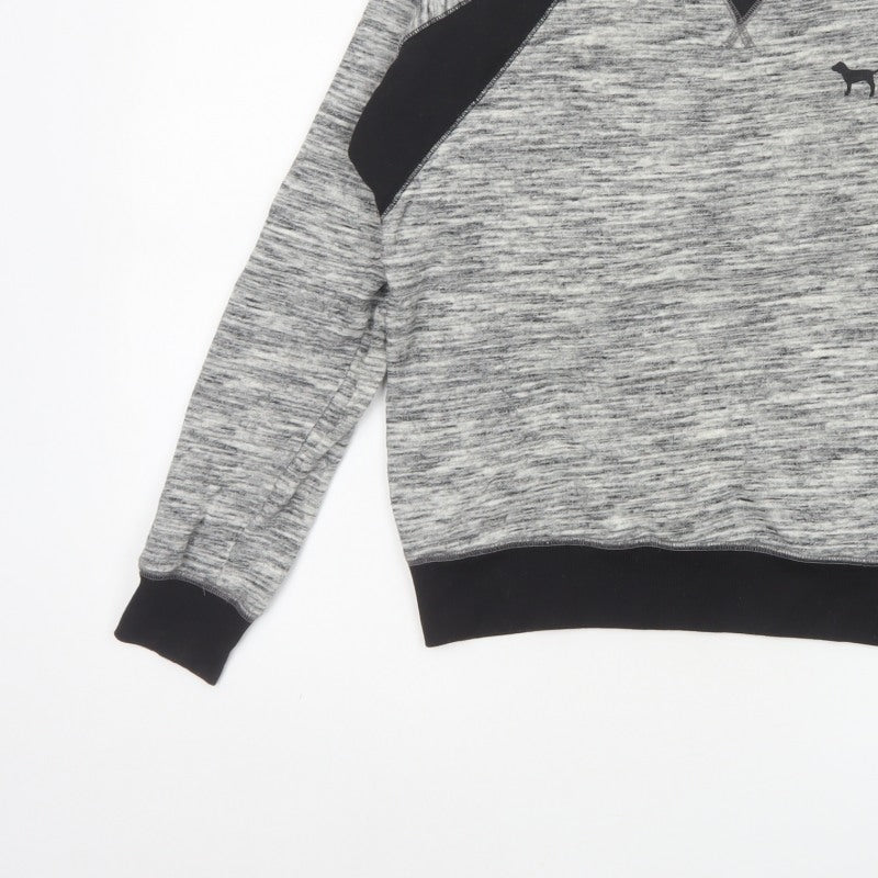 PINK Victoria's Secret Women Grey S Raglan Jersey Sweatshirt Top