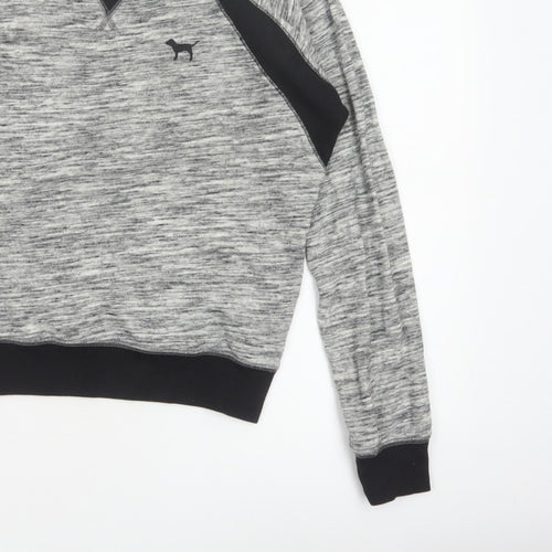 PINK Victoria's Secret Women Grey S Raglan Jersey Sweatshirt Top