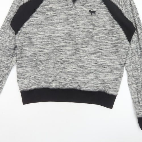 PINK Victoria's Secret Women Grey S Raglan Jersey Sweatshirt Top
