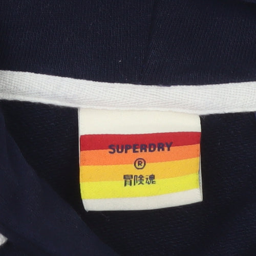 Superdry Men’s Blue S Pullover Hoodie Logo Graphic Fleece