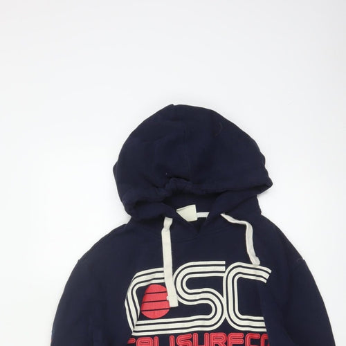 Superdry Men’s Blue S Pullover Hoodie Logo Graphic Fleece
