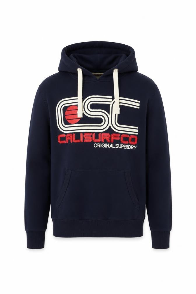 Superdry Men’s Blue S Pullover Hoodie Logo Graphic Fleece