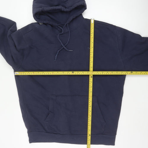 Hollister Men Blue L Pullover Hoodie Logo Pocket