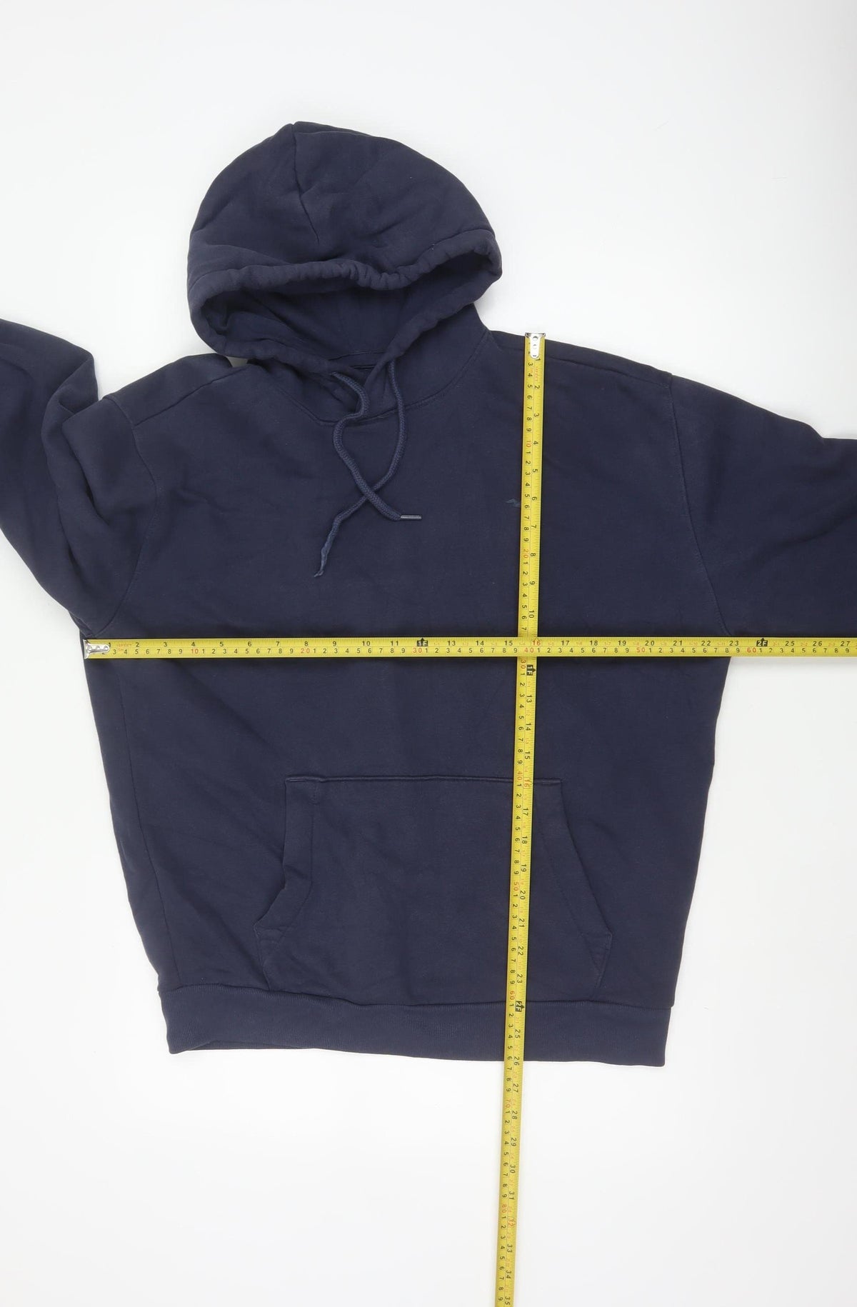 Hollister Men Blue L Pullover Hoodie Logo Pocket
