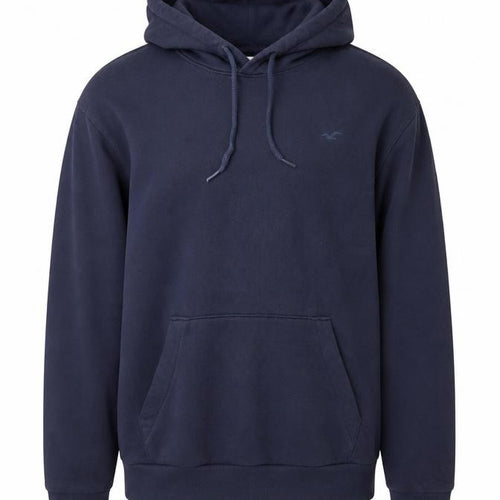 Hollister Men Blue L Pullover Hoodie Logo Pocket