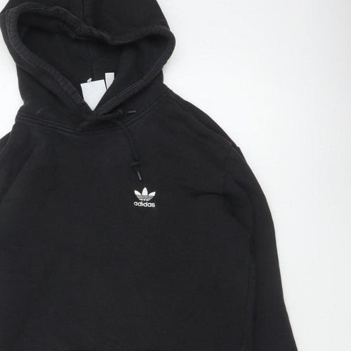 adidas Men’s Black M Pullover Hoodie Trefoil Logo Pockets