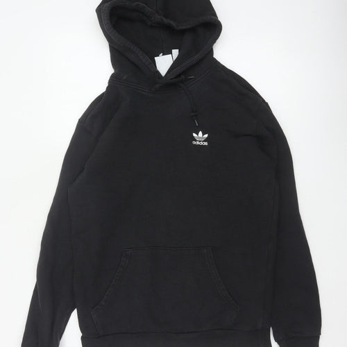 adidas Men’s Black M Pullover Hoodie Trefoil Logo Pockets