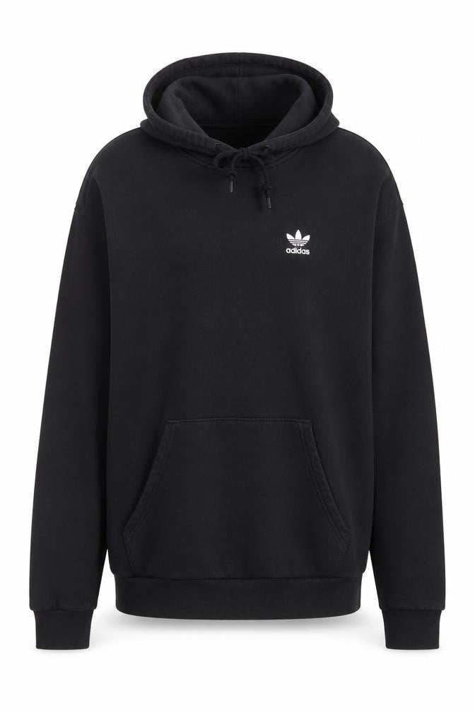 adidas Men’s Black M Pullover Hoodie Trefoil Logo Pockets