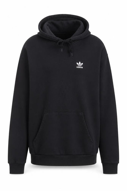 adidas Men’s Black M Pullover Hoodie Trefoil Logo Pockets
