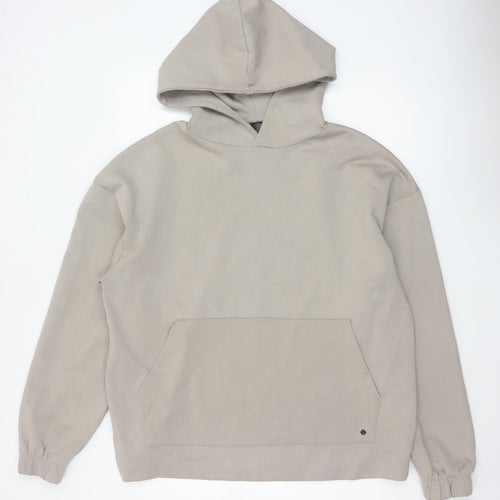 Pull&Bear Men’s Beige M Oversized Pullover Hoodie Pockets