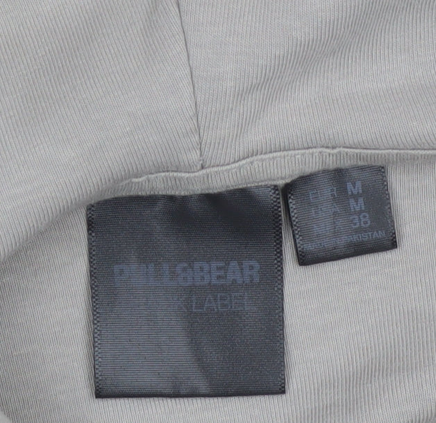 Pull&Bear Men’s Beige M Oversized Pullover Hoodie Pockets