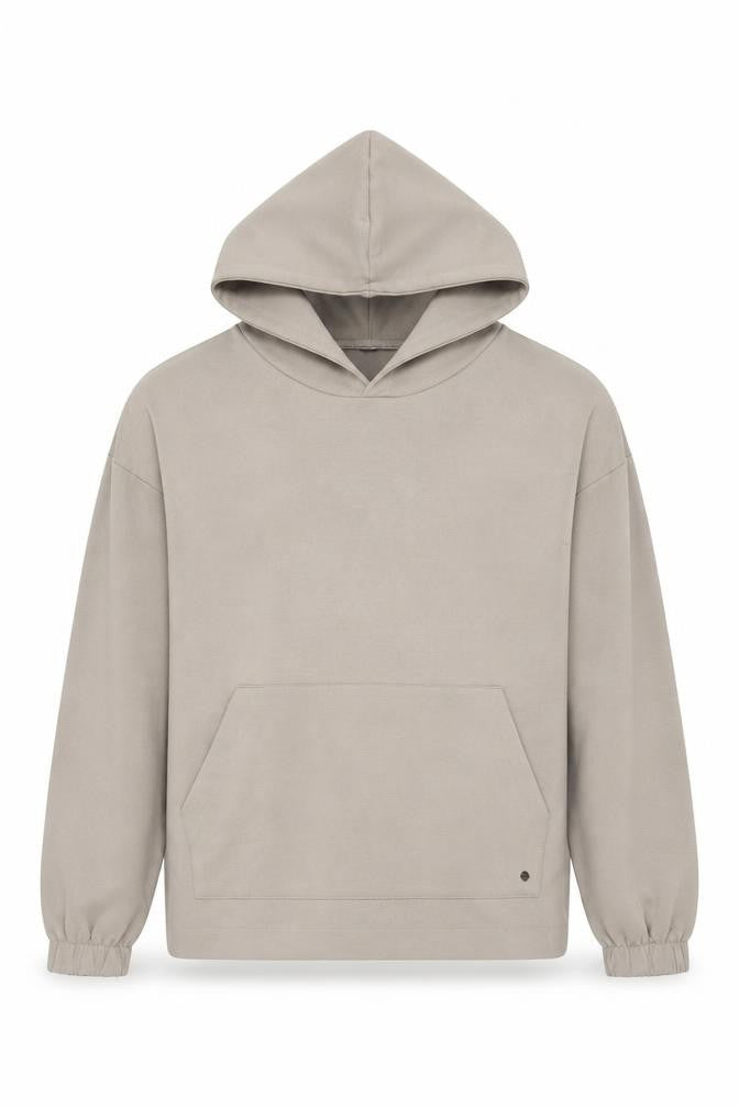 Pull&Bear Men’s Beige M Oversized Pullover Hoodie Pockets